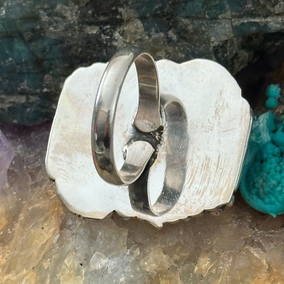 Varisite statement southwestern sterling silver ring - Picture 5 of 9